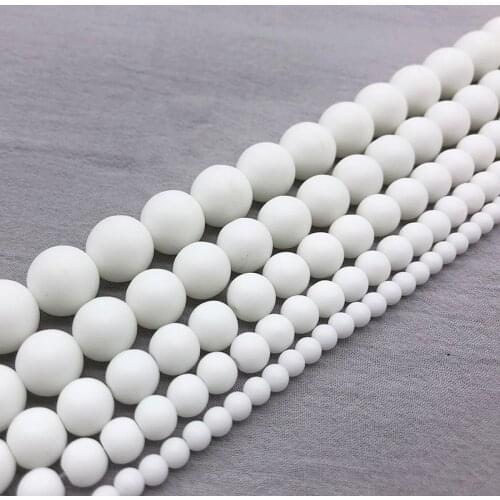 Wholesale Natural Matte White Porcelain Stone Beads For Jewelry Making Ceramic DIY Bracelet Necklace 4/6/8/10/ 12mm Strand 15