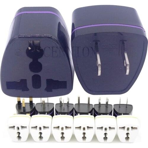 CE ROHS FCC Copper to UK EU AU US DE FR CA MX JP AC Power Socket Plug Trip Travel Adaptor Convertor 100pcs