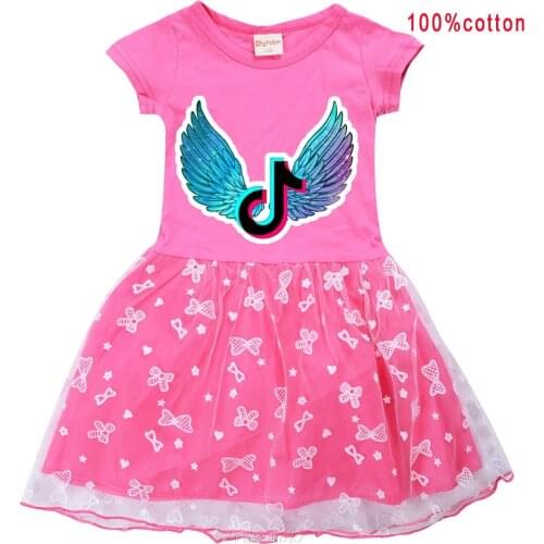 Kids Girls Clothing Tik Tok Baby girl pony Dresses Cartoon Children Sport Causal Dress Costume For 3-8 Years Kid Clothes