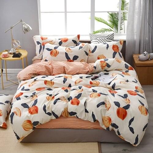 Home Textile Fresh Flower Bedding Set For Four Season AB Side Duvet Cover Bed Linen Pillowcase Adult Bedspread Bedclothes 3/4pcs