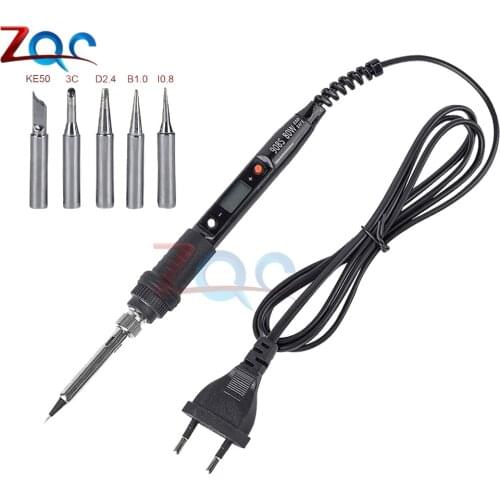 LCD Electric Soldering Iron 908S Adjustable Temperature Solder Iron with Soldering Iron Tips EU Plug 220V /US Plug 110V 80W
