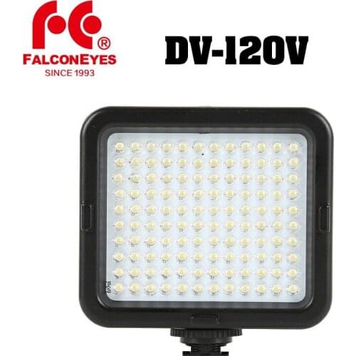 Falcon Eyes DV-120V 7.2W 3200K or 5500K Color Temp Mini LED Photo Video Fill Light Using 5pcs AA Battery for Camera or Camcorder