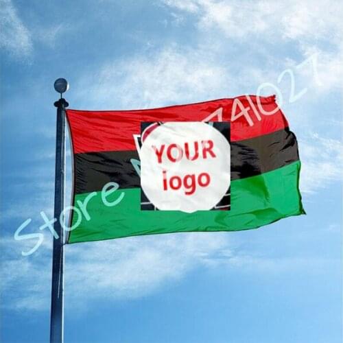 Libya Flag with any logo on the middle 3x5 FT 150X90CM stripe star Banner 100D Polyester flag
