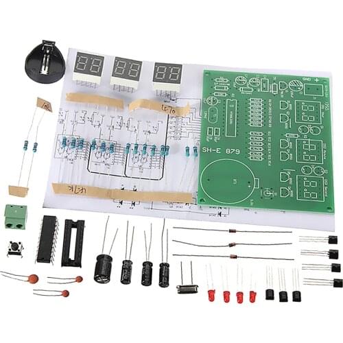6 Bits Digital Electronic Clock Kit Soldering Practice AT89C2051 Circuit Board DIY Learning Kits