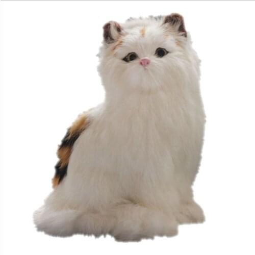 Simulation cat animal toy mini kitten model fur crafts home decorations desktop ornaments gift 20x12cm DY80061