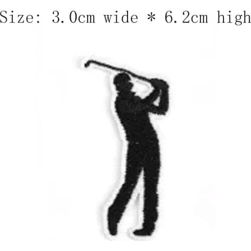 Playing Golf embroidery patch Free shipping for left chest 6.2cm high iron on sew on for clothing/game patch/sport/Baseball