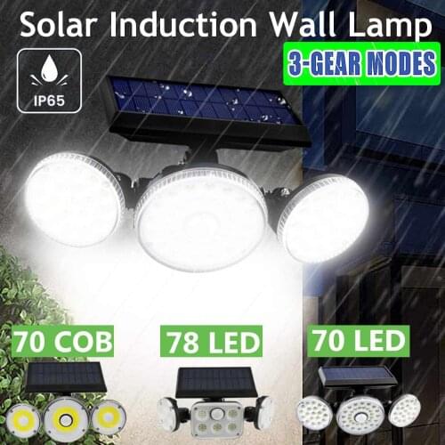Solar Lights Solar Powered Wall Lights with Dual Head Spotlights 360-Degree Solar Motion Security Night Lights for Yard Garden