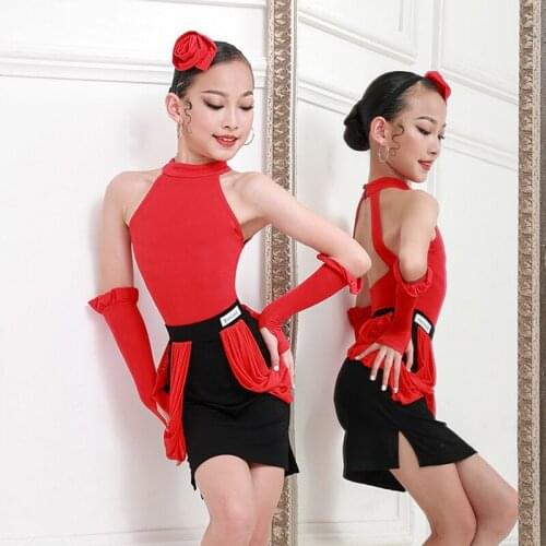 Latin Dance Clothes Girls Stage Costume Summer Tango Dancewear Samba Clothing Salsa Dancing Outfit Ballroom Practice Wear JL3556
