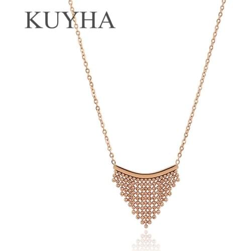 Classic Vintage Necklace Clavicle Chain Necklace For Women Fashion trendy and temperament rose gold plated Jewelry necklace