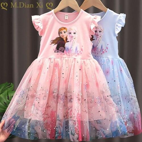 Baby Girls Dresses Summer Dresses Kids Sleeveless Cute Umbrella Print O-neck A-line Dress Summer Princess Dresses for Girls 2-7Y