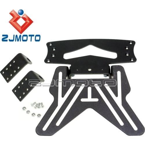 Motorcycle Number Plate Universal Aluminum Black Number Plate Hanger Bracket Registration Plate Holder