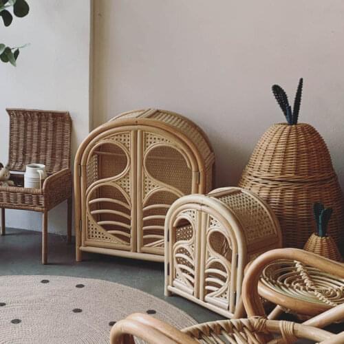 Zq INS Rattan Doll Wardrobe Hanger Locker Room Ornaments Wardrobe Coat Hanger for Pet