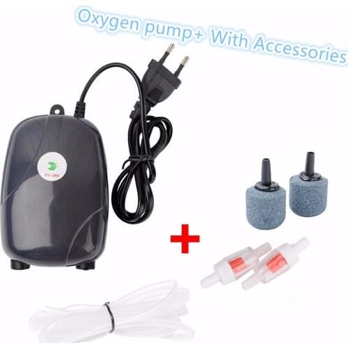 Aquarium Air Pump Fish Tank Mini Silent Compressor Single Double Outlet Oxygen Pumps Aquariums Aquatic Accessories 220V 3W 5W