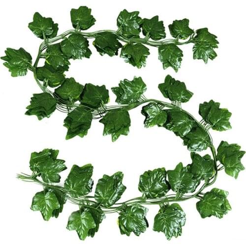 1Pc Green Plant Leaves Artificial Plants DIY Decoration Vine Room Weeding Decor Garland For House Wall Haning Greenery Grape