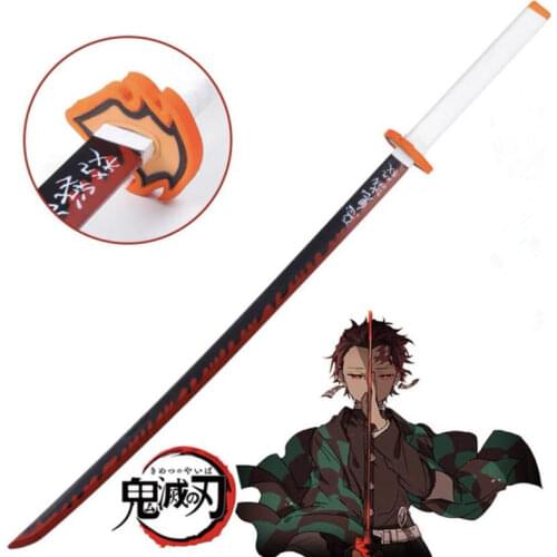 104cm Kimetsu no Yaiba Sword Weapon Demon Slayer Rengoku Kyoujurou Cosplay Sword 1:1 Anime Ninja Knife PU toy