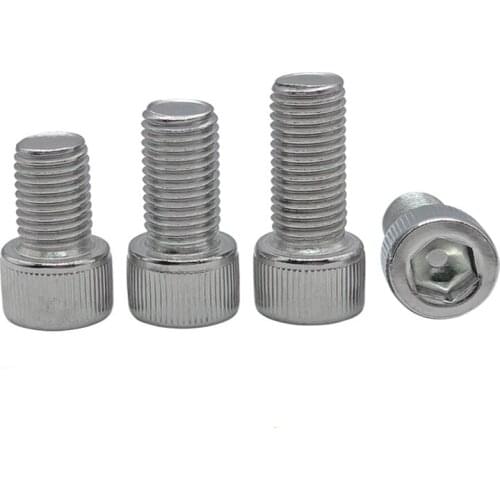 2pcs M16 Allen screws cylindrical head screw cup head mechanical bolts knurled hex socket bolt stainless steel 25mm-100mm long