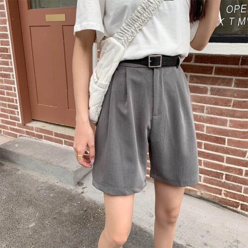2021 FashionSuit shorts womens pants summer Female High Waist Straight Pants Solid color