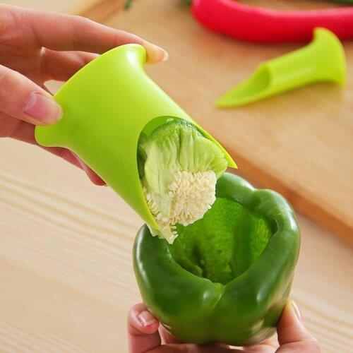 2in1 Pepper Chili Bell Jalapeno Corer Seed Remover Green Pepper Chilli Cutter Corer Slicer Fruit Peeler Kitchen Tool Accessories