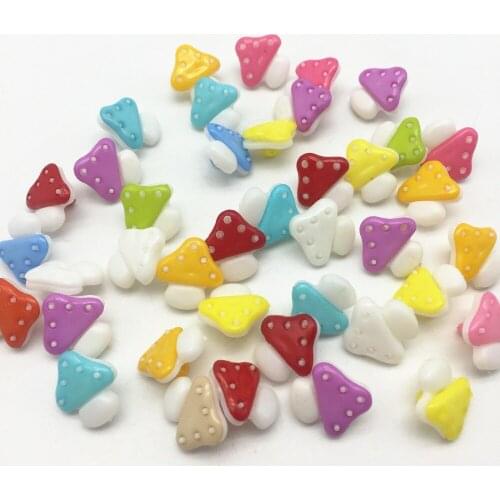 900pcs 14x15mm Random Mixed Mushroom Buttons DIY Scrapbooking Crafts Sewing Cartoon Baby Button