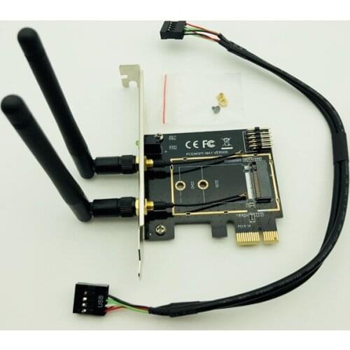 M.2 WiFi Adapter M2 NGFF Key A-E to Mini PCI Express Wifi Raiser PCI-E 1X NGFF Wireless Support 2230 2242 Mini PCIE Network Card