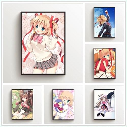 WTQ Anime Posters Little Busters! Kamikita Komari Noumi Canvas Painting Wall Decor Retro Poster Wall Art Picture Home Decor
