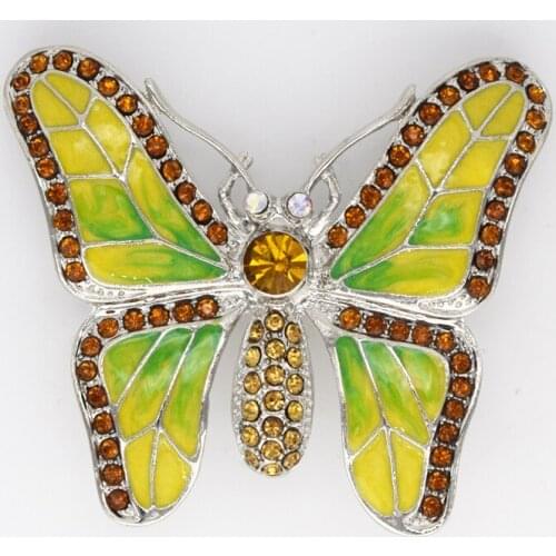 Butterfly Brooch Rhinestone Enamel Pin brooches C364 G