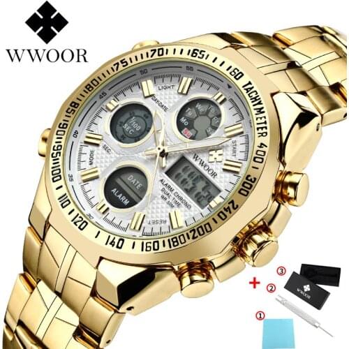 Sports Military Watches For Men Gold Top Brand Mens Quartz Wrist Watch Man Digital LED Steel Waterproof Clock Relogio Masculino