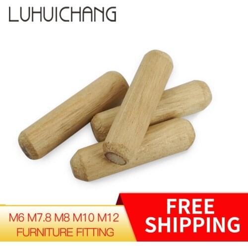 Luchang M6 M7.8 M8 M10 M12 Wooden Dowel Cabinet Drawer Round Fluted Wood Craft Dowel Pins Rods Set Furniture Fitting