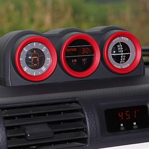 For Toyota FJ Cruiser Compass Decorative Frame Triptych Combination Compass Sticker FJ Dashboard Compass Car styling Interior