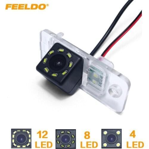 FEELDO Special Car Rear View Camera With 4/8/12LED Light For Audi A3/A6 Sedan Parking Reversing Camera #HQ6181