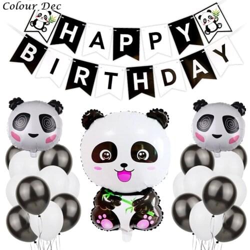 Panda Foil Balloon One Year Birthday Party Decoration Jungle Party Decoration Panda Birthday Balloon Helium Balloon