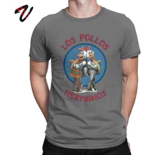 T Shirt for Men Breaking Bad Tshirt Los Pollos Hermanos Funny Meth Jesse Pinkman Short Sleeve Clothes Print Tees Cotton T-Shirt