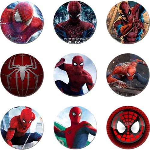 Disney Marvel Super Hero Spiderman Action Figure Toys Doll for Kid Boy Spider-Man Metal Badge Brooch Pin Birthday Gift