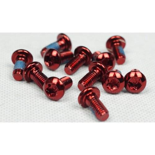 RED DISC BRAKE ROTOR T25 BOLTS M5x10mm SUIT FOR HAYES AVID SHIMANO 12PCS ONE PACK