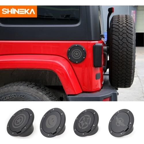SHINEKA Newest Fuel Tank Cover Gas Tank Lid Filler Cap Metal ABS For Jeep Wrangler JK 2007-2017 Exterior Accessories
