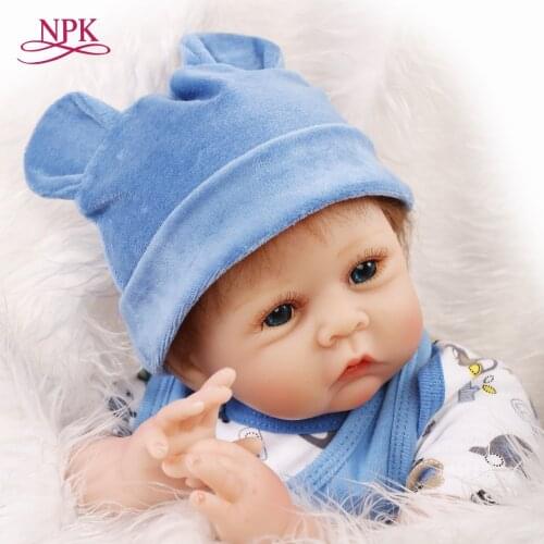 NPK reborn doll with soft real gentle touch22inchlovely design silicone vinyl lifelike newborn baby Christmas presents