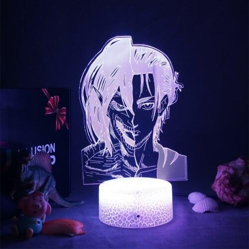 Manga Food Wars 3D Lamp Attack on Titan Levi Ackerman Anime Figure Table Lamp Acrylic For Home Decor Light Cool Kid Child Gift