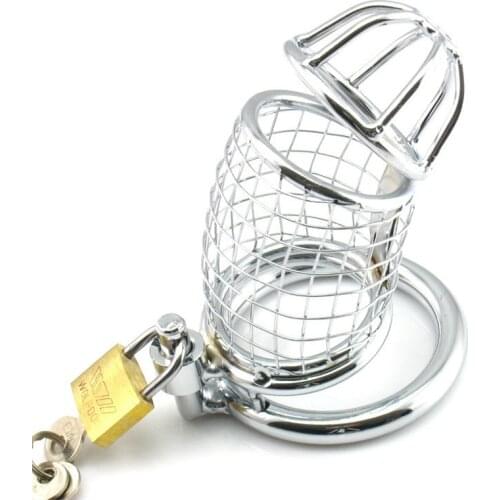 Metal Cock Cage Penis Lock Bondage Cbt BDSM Male Chastity Cage Device Adult Sex Toys For Men Erotic Penis Cage CB6000