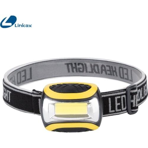 Mini LED COB Headlight PVC Fishing Waterproof 3 Mode Outdoor Camping Riding Light Rotate Headlamp Lampe Frontale Head Light