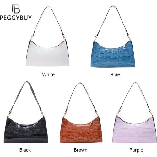 Fashion Retro Alligator Pattern Women Handbag PU Leather Casual Totes Shoulder Bags Female Elegant Solid Color Chain Totes