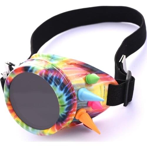 Steampunk Goggle Eyewear Rivet One-eyed Glass Welding Gothic Dazzling Colorful Cosplay Spikes Goggle Vintage Party Accessory