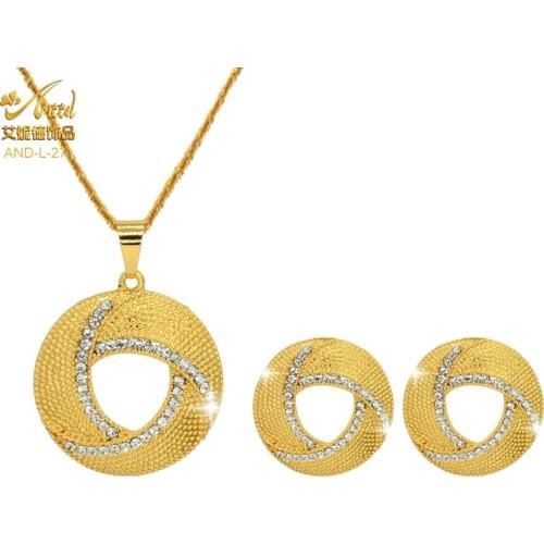 Necklace Sets Jewelery Gold For Women 24K Original Dubai 2020 Long Indian Plated Long Earring Luxury Wedding Accesoires Morocco