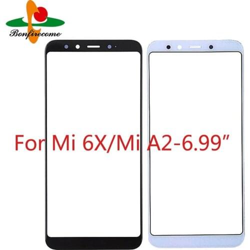 10Pcs\lot For Xiaomi Mi 6X Mi6X Mi A2 MiA2 Front Touch Panel LCD Display Screen Out Glass Cover Lens Repair Replace Parts