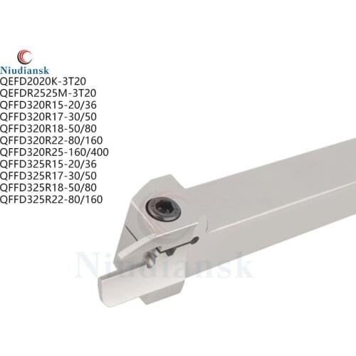 QEFD2020K-3T20 QEFDR2525M-3T20 Grooving Turning Tool Holder QFFD320R17-30/50 CNC Lathe Tool QFFD325R22-80/160 Slotted Tool Arbor
