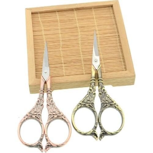2 Colors Stitch Scissors European Retro Classic Vintage Antique Craft Gold Sewing Crane Tailor Scissor Handicraft DIY Home Tool