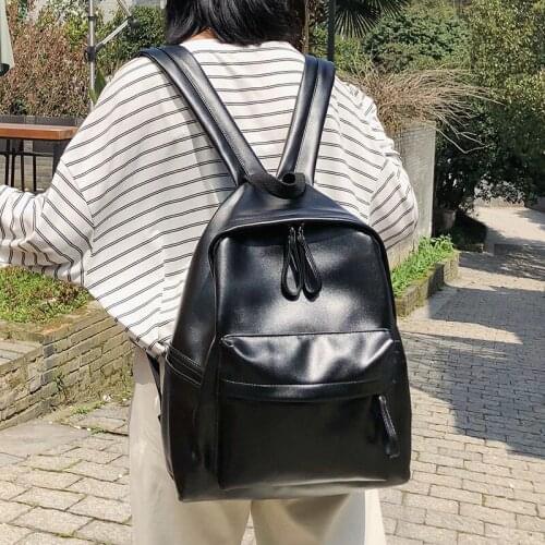 College Student School Bags For Teenagers Boy Girls Preppy Style Bookbag Travel Backbag Fashion PU Leather Women Backpack