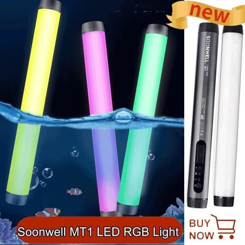 Soonwell Mt1 Led Rgb Soft Light Tube Portable Handheld Photography Lighting Stick Android Phone App Control Waterproof IP68