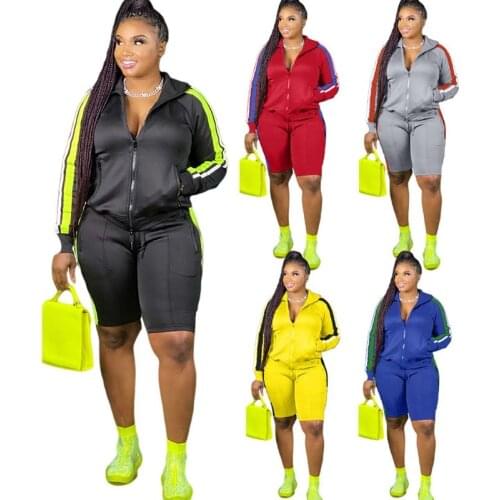 Sports Stitching Two-Piece Fashion Fitness Leisure Suit