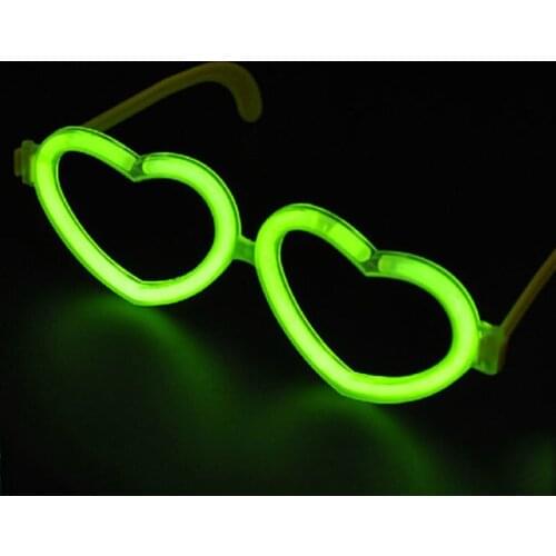 20pcs/lot Luminous stick accessories plastic glasses frame heart shape glow light stick glasses for party concert supplies