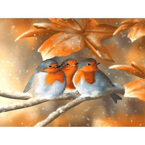 Bird Animal Printed Fabric 11CT Cross-Stitch DIY Embroidery Patterns DMC Threads Craft Handiwork work Sewing Promotions
